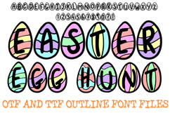 Easter Egg Hunt Font Letters Spring Typography Hand Drawn ABC OTF