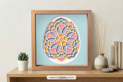 Easter Egg Mandala Shadow Box - 3D Easter Home Decor Product Image 1