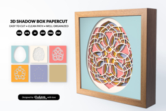 Easter Egg Mandala Shadow Box - 3D Easter Home Decor Product Image 2