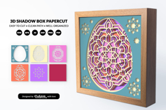 Easter Egg Mandala Shadow Box - 3D Easter Home Decor Product Image 2