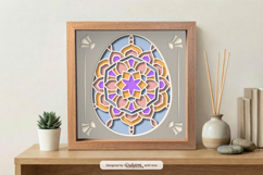 Easter Egg Mandala Shadow Box - 3D Easter Home Decor Product Image 1