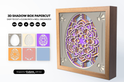 Easter Egg Mandala Shadow Box - 3D Easter Home Decor Product Image 2