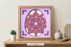 Easter Egg Mandala Shadow Box - 3D Easter Home Decor Product Image 2