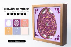 Easter Egg Mandala Shadow Box - 3D Easter Home Decor Product Image 1