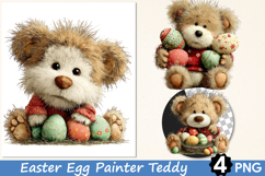 Easter Egg Painter Teddy Clipart Product Image 1