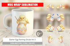 Easter Egg Painting Chick Mug Wrap Product Image 1