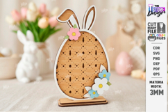 Easter Egg Shelf Sitter Laser Cut | Floral and Bunny SVG Product Image 1