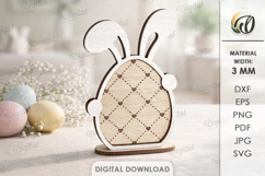 3D Easter Egg Stand Laser Cut. Easter Stand Decor SVG Product Image 1