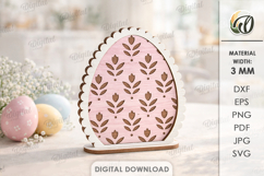 3D Easter Egg Stands Bundle Lasercut. Easter Stand Decor SVG Product Image 8