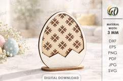 3D Easter Egg Stand Laser Cut. Easter Stand Decor SVG Product Image 1