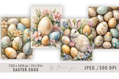 Easter bunny vintage watercolor illustrations - 4 Jpeg files Product Image 1