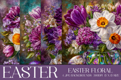 Easter Background, Easter Flowers, Spring Backgrounds, s19 Product Image 1