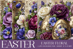 Easter Background, Easter Flowers, Spring Backgrounds, s27 Product Image 1