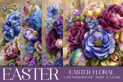 Easter Background, Easter Flowers, Spring Backgrounds, s37 Product Image 1