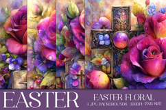 Easter Background, Easter Flowers, Christian Backgrounds, s4 Product Image 1