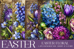 Easter Background, Easter Flowers, Spring Backgrounds, s40 Product Image 1