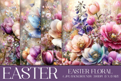 Easter Background, Easter Flowers, Spring Backgrounds, s52 Product Image 1