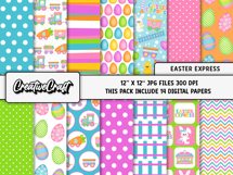 Easter Day Digital Paper and Clipart png, easter day clipart Product Image 2