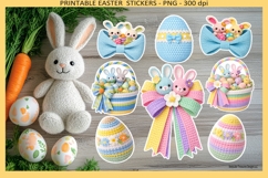Cute Pastel Crochet Easter stickers, Png Printable Stickers Product Image 2