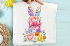 Easter Floral Bunny Sublimation Png Product Image 1
