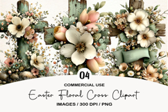 Easter Floral Cross Clipart Product Image 1