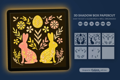 Twin Bunnies Easter Folk Art Layered 3D Shadow Box Product Image 3