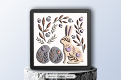 Easter Bunny and Eggs Folk Art Layered 3D Shadow Box Product Image 1