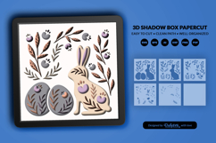 Easter Bunny and Eggs Folk Art Layered 3D Shadow Box Product Image 2