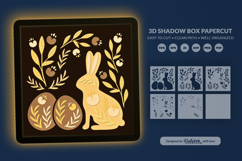 Easter Bunny and Eggs Folk Art Layered 3D Shadow Box Product Image 3