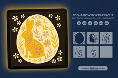 Easter Egg Bunny Folk Art Layered 3D Shadow Box Product Image 3