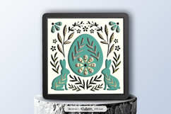 Easter Egg Bunny Folk Art Layered 3D Shadow Box Product Image 1