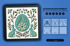 Easter Egg Bunny Folk Art Layered 3D Shadow Box Product Image 2