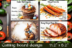 Watercolor easter food Design|Cutting Board Sublimation Product Image 1