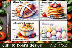 Watercolor easter food Design|Cutting Board Sublimation Product Image 1