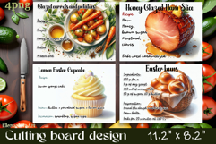 Watercolor easter food Design|Cutting Board Sublimation Product Image 1