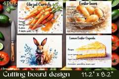Watercolor easter food Design|Cutting Board Sublimation Product Image 1