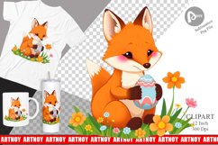 Easter Fox Clipart Product Image 1