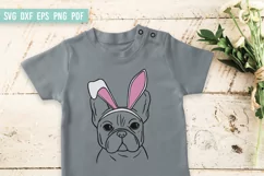 Easter Dog SVG | French Bulldog SVG | Dog with rabbit ears Product Image 2
