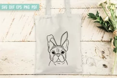 Easter Dog SVG | French Bulldog SVG | Dog with rabbit ears Product Image 3