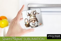 Easter Fridge Magnet - Easter Bunny Gnome Sublimation Design