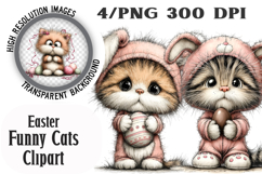 Easter Funny Cats Clipart Product Image 1