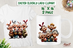 Easter clipart Happy Elderly ladies best friends Friendship Product Image 1