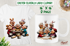 Friendship clipart Happy Elderly ladies celebrating Easter Product Image 1