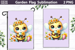 Easter Bee Garden Flag | Pastel Spring Sublimation Product Image 1