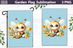 Easter Bee Garden Flag | Spring Floral Sublimation Product Image 1