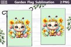 Easter Bee Garden Flag | Spring Floral Sublimation Product Image 1