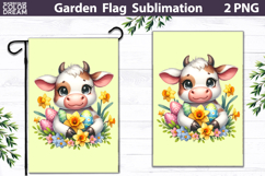 Easter Cow Garden Flag | Spring Egg Sublimation Product Image 1