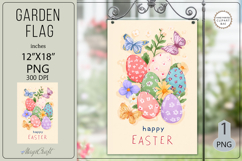 Garden flags| Sublimation|Happy Easter flags flowers Product Image 1