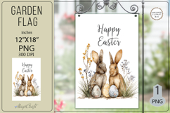 Happy Easter Garden flags| Garden Flag Sublimation|bunny Product Image 1