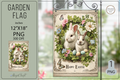 Easter Garden flags| Sublimation|Happy Easter bunny flags Product Image 1